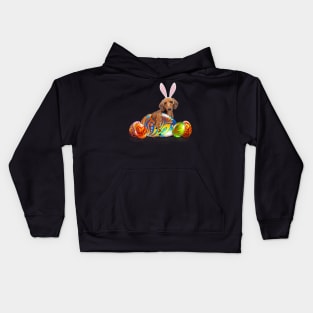 Dachshund Easter Egg Holiday Kids Hoodie